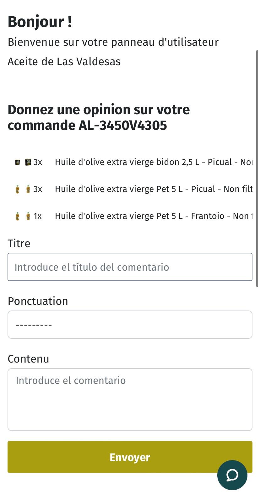 Laissez votre avis et recevez le bon de réduction 